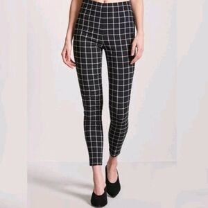 Stretch skinny legging grid print pants